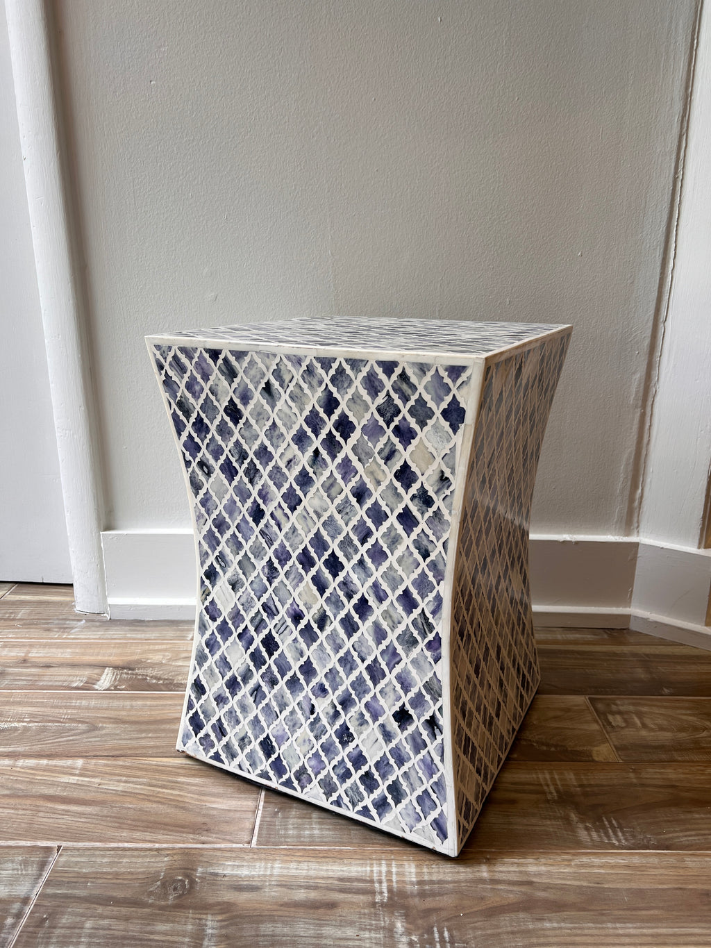 Blue Inlay Accent Table