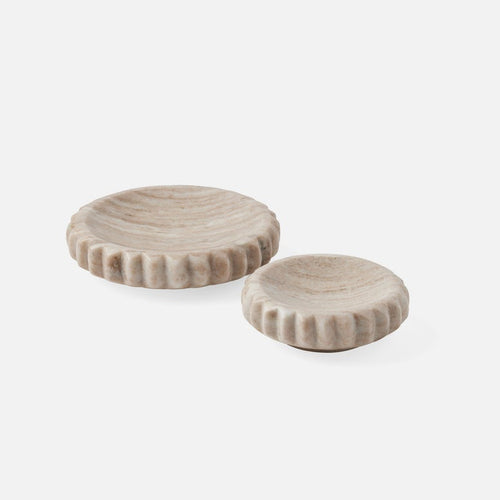 Analia decorative tray set in beige marble