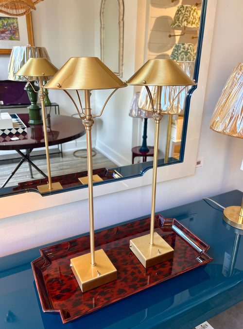 Anna Lari cordless Ambrina table lamp in glossy satin brass