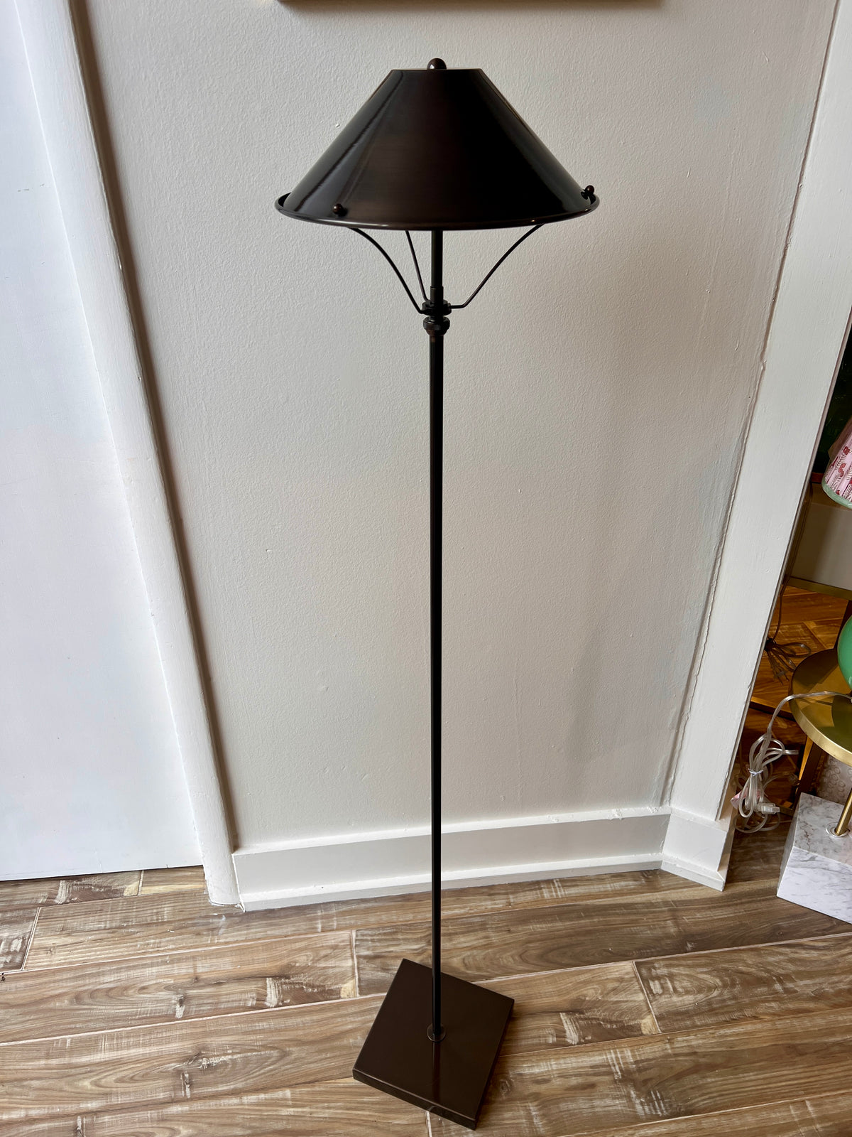 Anna Lari cordless rechargeable floor lamp in glossy bronze