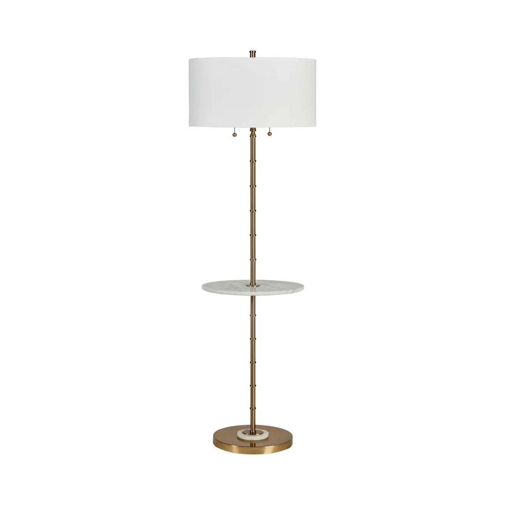 Bradburn Home Athena Floor Lamp in brass and white marble