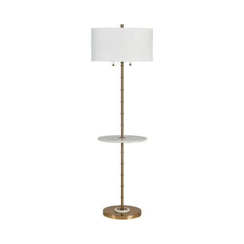 Bradburn Home Athena Floor Lamp in brass and white marble