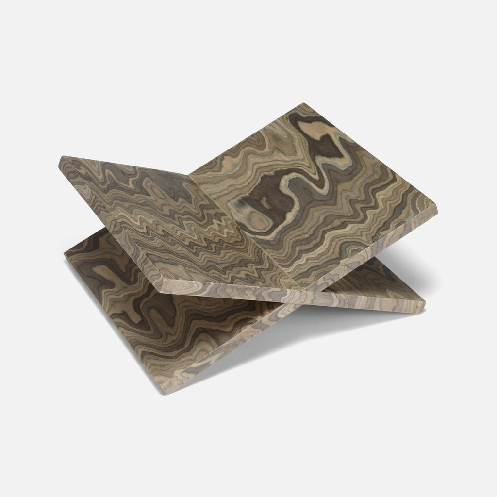 Marbelized wood coffee or recipe book holder