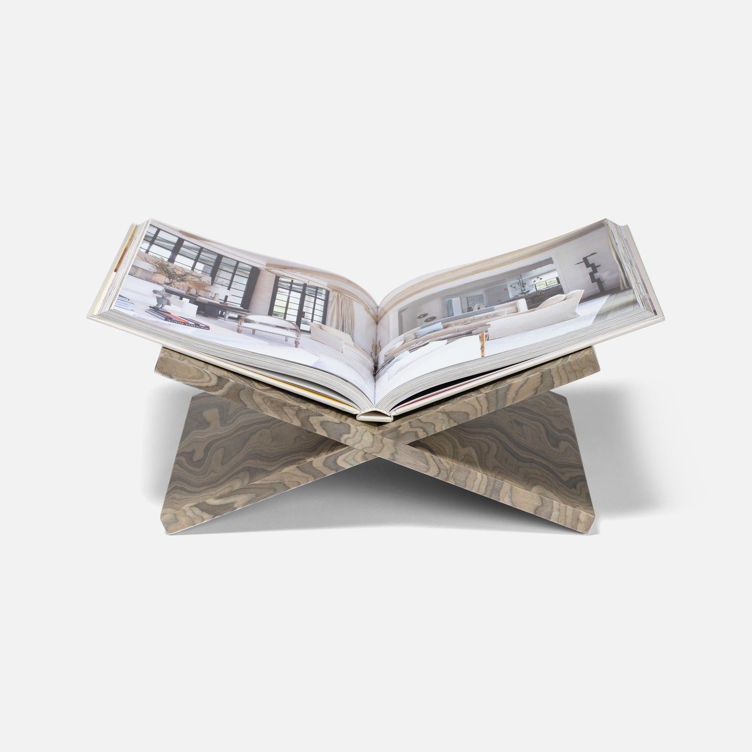 Marbelized wood coffee or recipe book holder