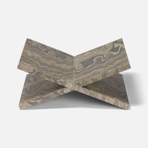 Marbelized wood coffee or recipe book holder