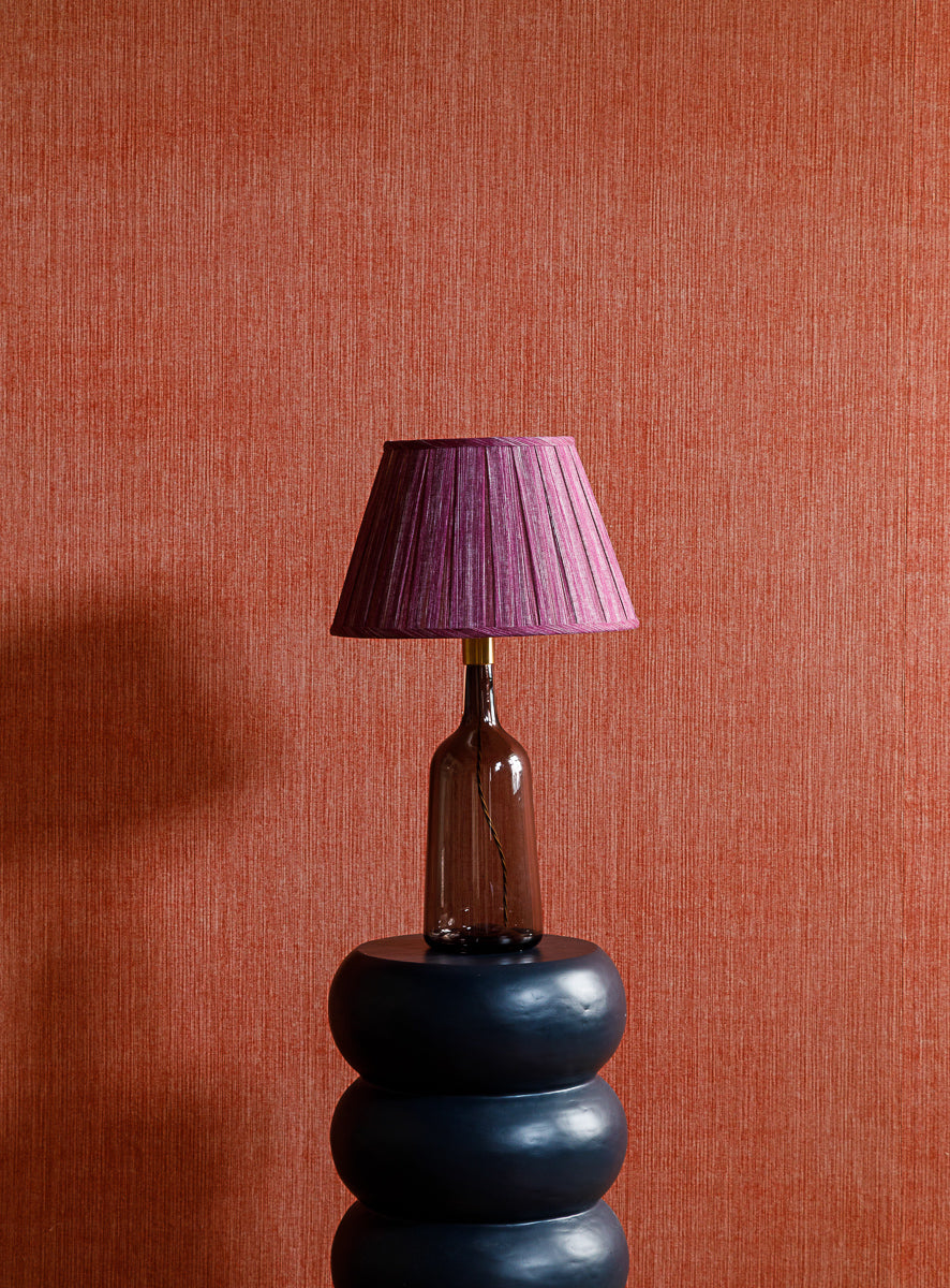 Fermoie Back to the Fuchsia Box Pleat Lampshade styled on a table lamp in Nashville, Tennessee