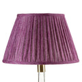 Fermoie Back To The Fuchsia empire lampshade styled on a glass table lamp in Nashville, Tennessee