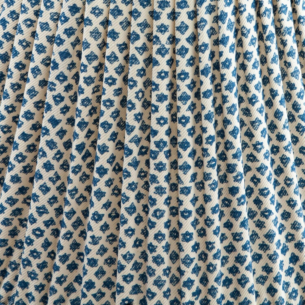 Fermoie Blue Marden gathered cotton lampshade detail