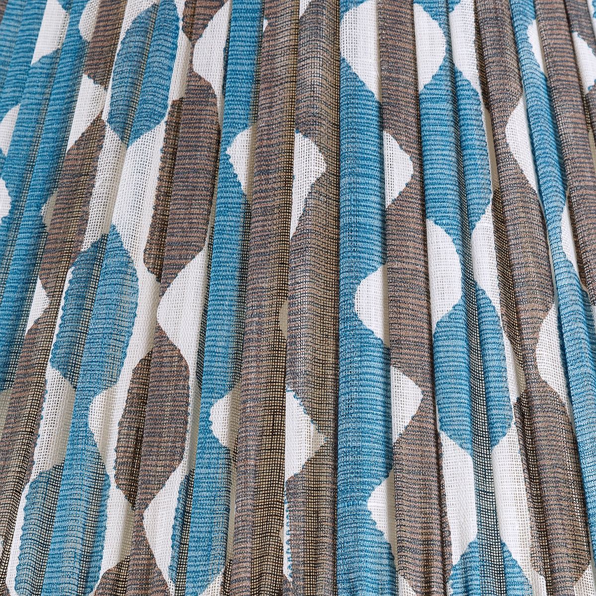 Fermoie Blue and Neutral Whittle gathered cotton lampshade detail