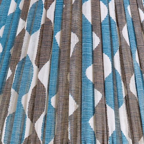 Fermoie Blue and Neutral Whittle gathered cotton lampshade detail