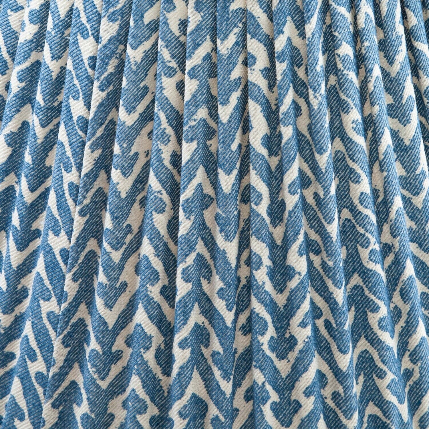 Fermoie Blue Rabanna gathered cotton lampshade detail