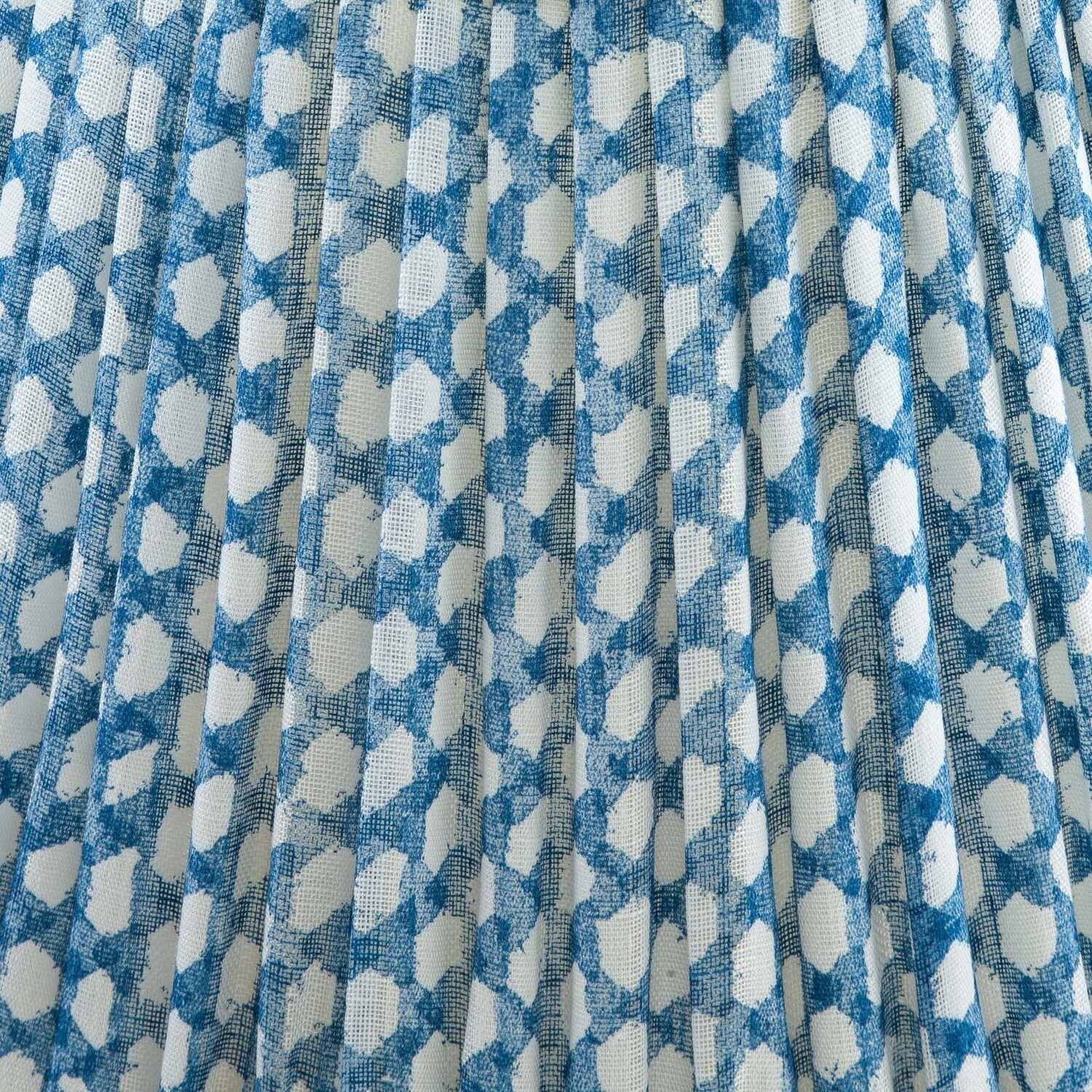 Fermoie Blue Wicker gathered cotton lampshade detail
