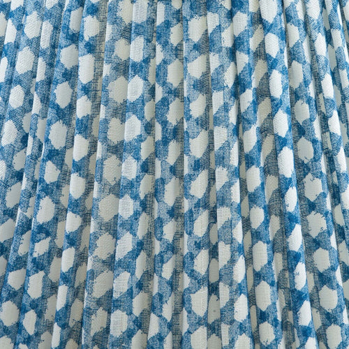 Fermoie Blue Wicker gathered cotton lampshade detail