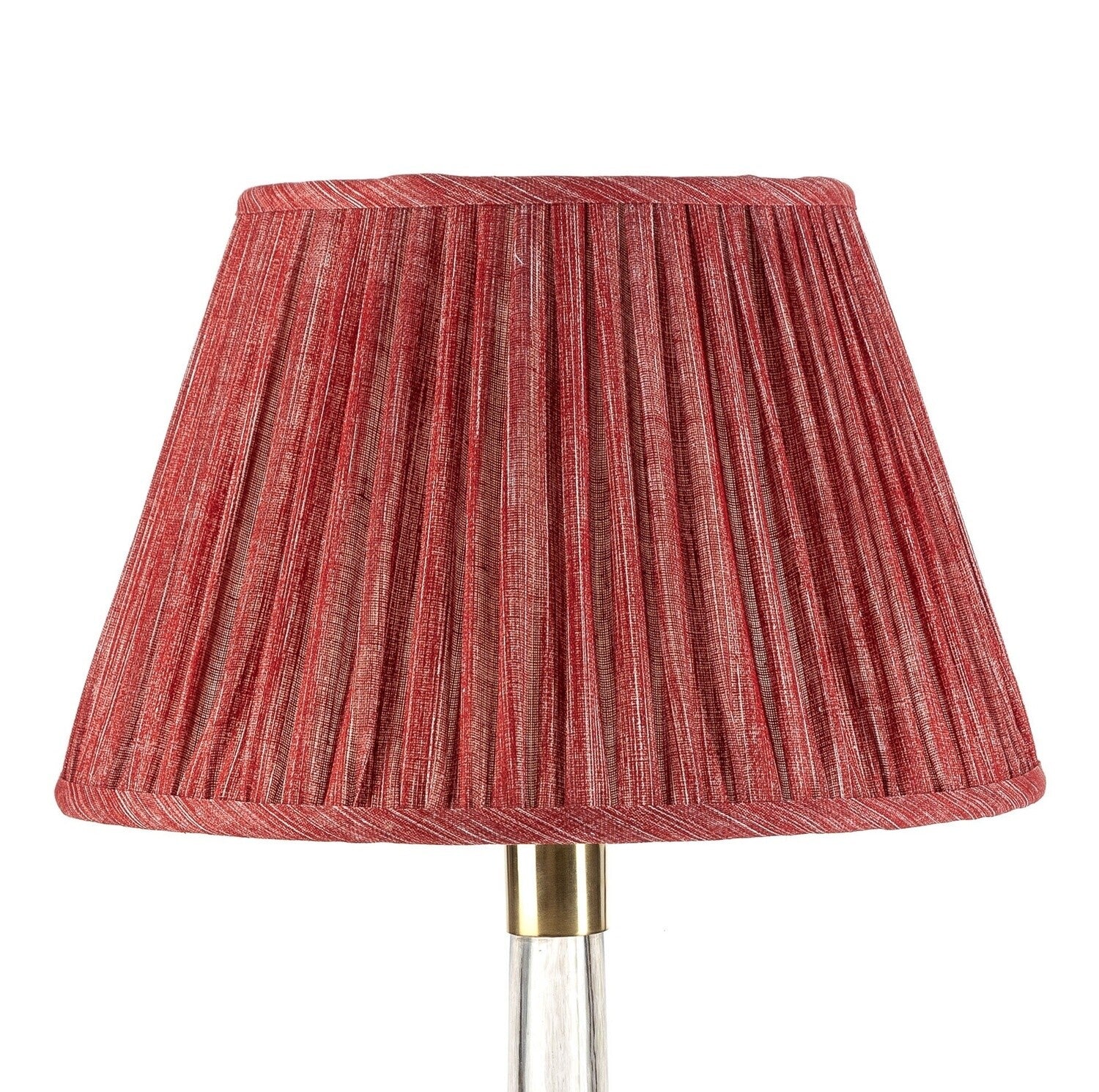 Fermoie Carpet Slipper empire lampshade styled on a glass table lamp in Nashville, Tennessee