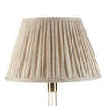 Fermoie Ecru Figured empire lampshade styled on a glass table lamp in Nashville, Tennessee