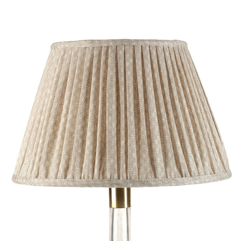 Fermoie Ecru Figured empire lampshade styled on a glass table lamp in Nashville, Tennessee