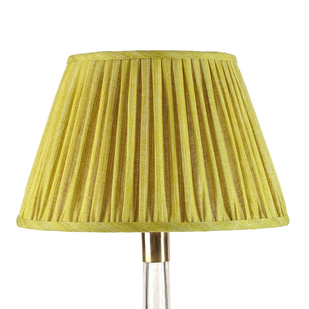 Fermoie Euphorbia empire lampshade styled on a glass table lamp in Nashville, Tennessee