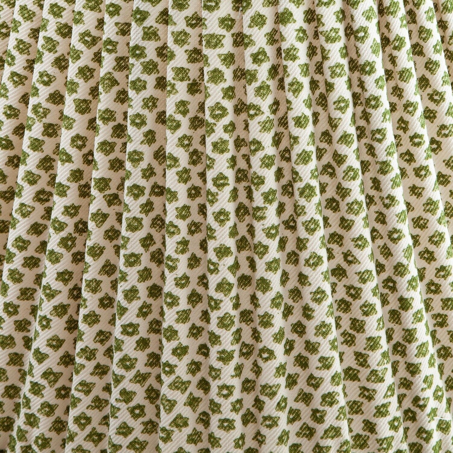 Fermoie Green Marden gathered cotton lampshade detail