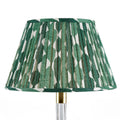Fermoie Green Whittle empire lampshade styled on a glass table lamp in Nashville, Tennessee