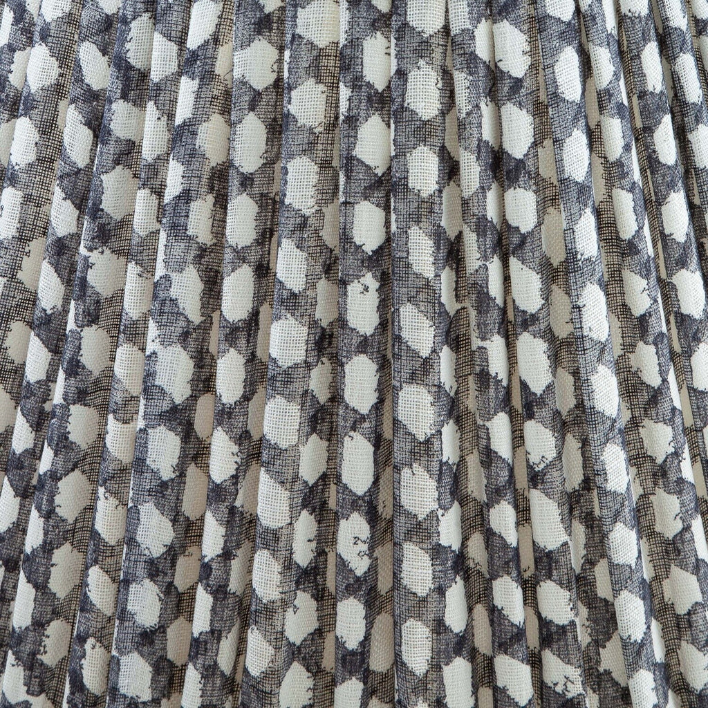 Fermoie Grey Wicker gathered cotton lampshade detail