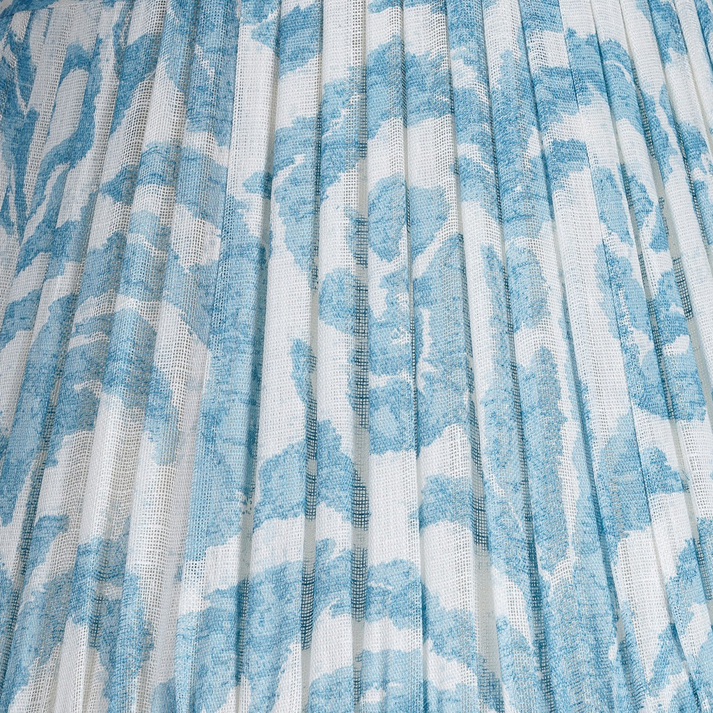 Fermoie Light Blue Marlborough gathered cotton lampshade detail