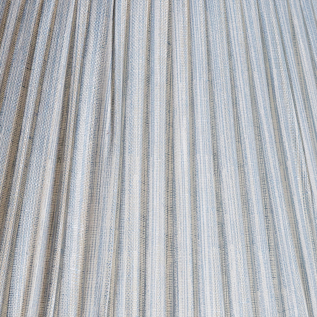 Fermoie Light Blue Strié gathered cotton lampshade detail