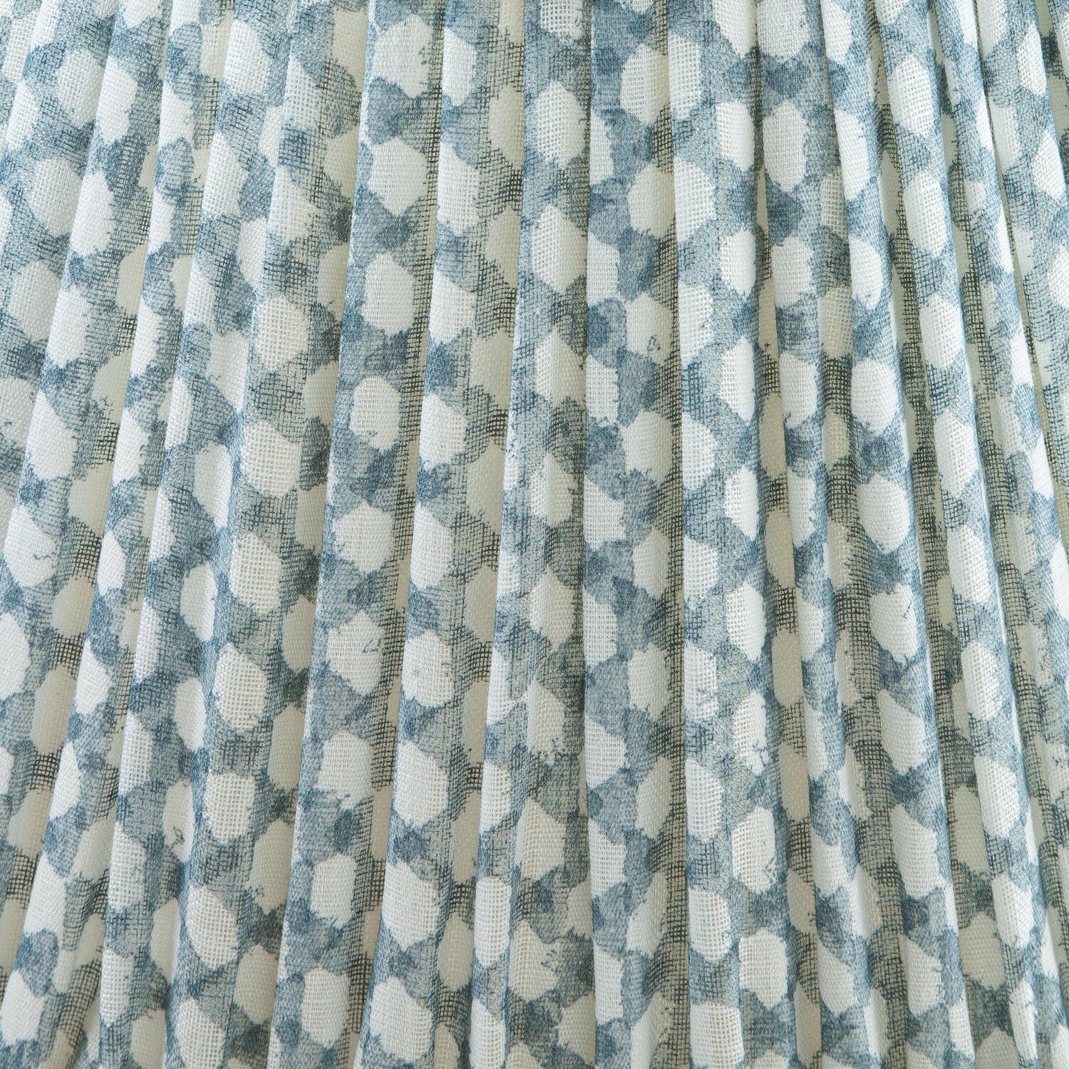 Fermoie Light Blue Wicker gathered cotton lampshade detail