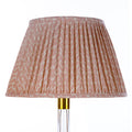 Fermoie Light Pink Rabanna empire lampshade styled on a glass table lamp in Nashville, Tennessee