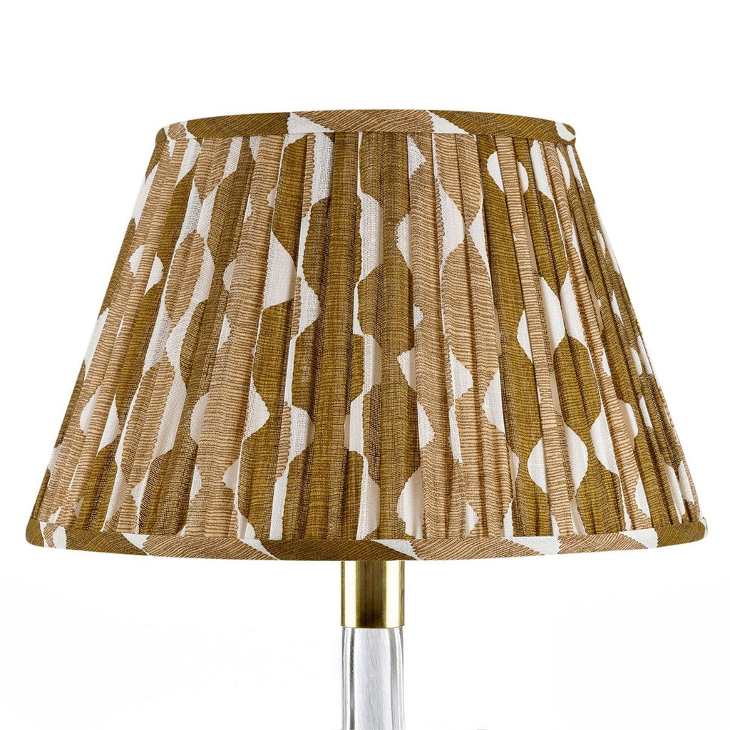 Fermoie Neutral Whittle empire lampshade styled on a glass table lamp in Nashville, Tennessee