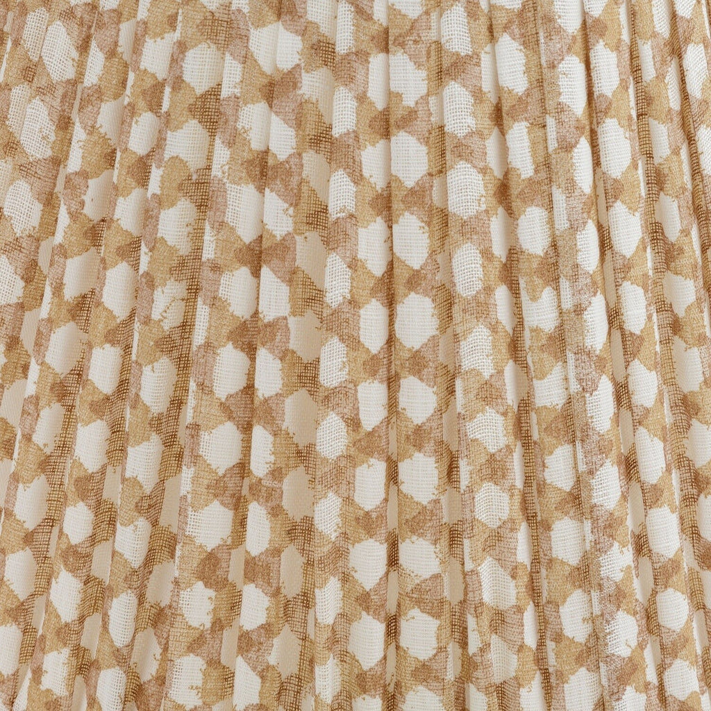 Fermoie Nut Brown Wicker gathered cotton lampshade detail