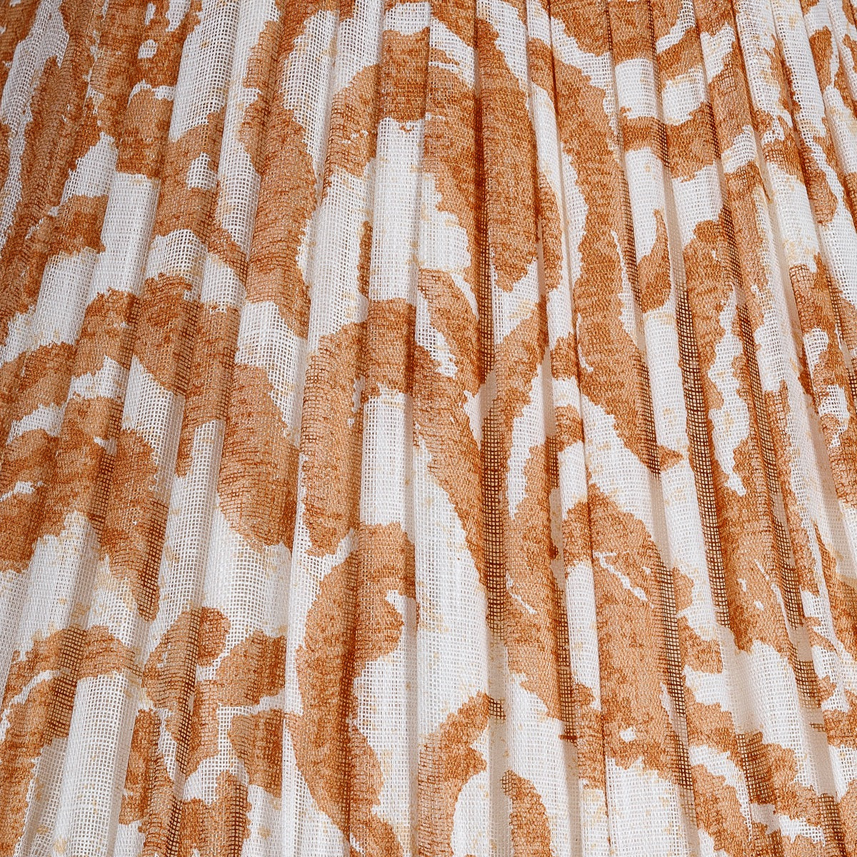 Fermoie Orange Marlborough gathered cotton lampshade detail