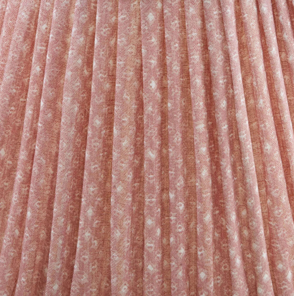 Fermoie Pink Figured Empire Lampshade gathered pleat close-up