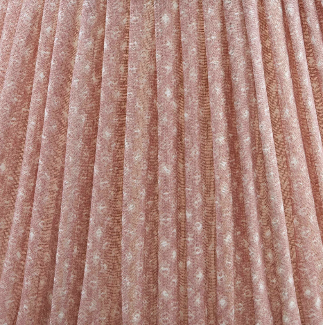 Fermoie Pink Figured Empire Lampshade gathered pleat close-up