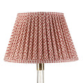 Fermoie Red Marden empire lampshade styled on a glass table lamp in Nashville, Tennessee