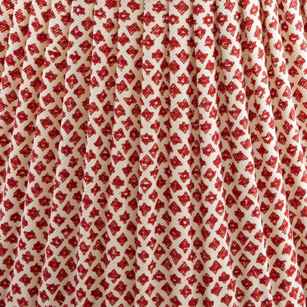 Fermoie Red Marden gathered cotton lampshade detail