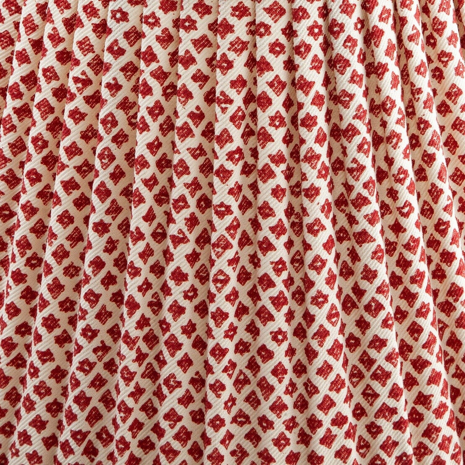 Fermoie Red Marden gathered cotton lampshade detail