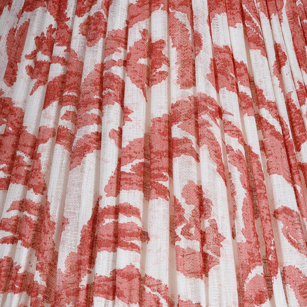Fermoie Red Marlborough gathered cotton lampshade detail