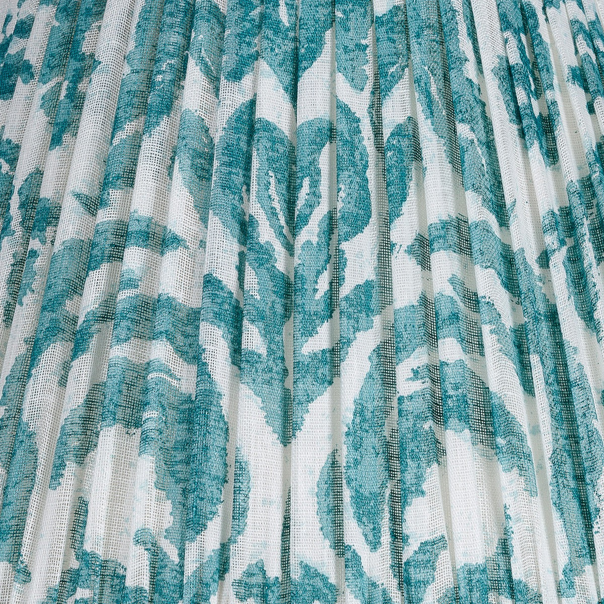 Fermoie Teal Marlborough gathered cotton lampshade detail