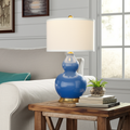 French Blue Gourd Table Lamp 