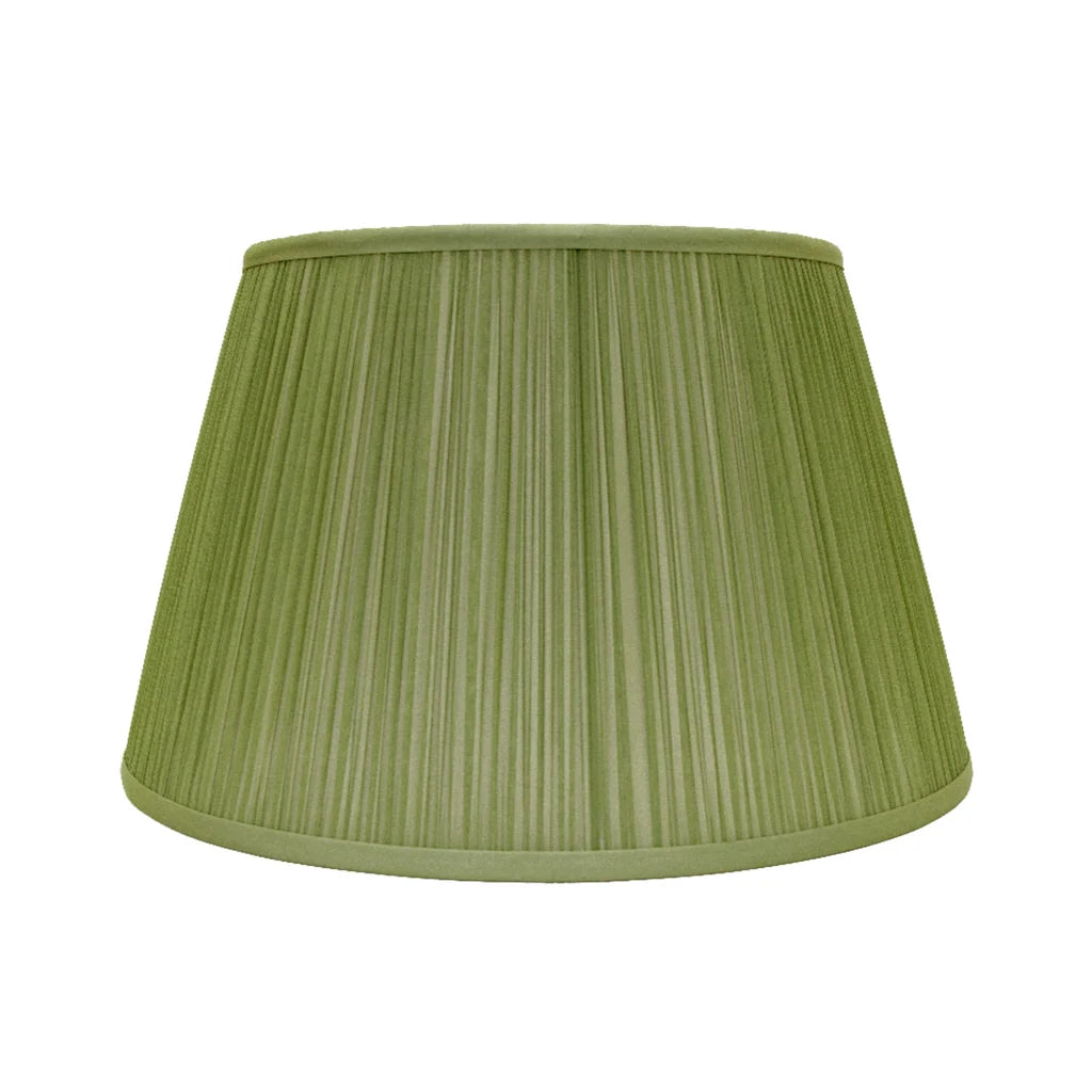 International Green Silk Empire Lampshade with shirred pleats 