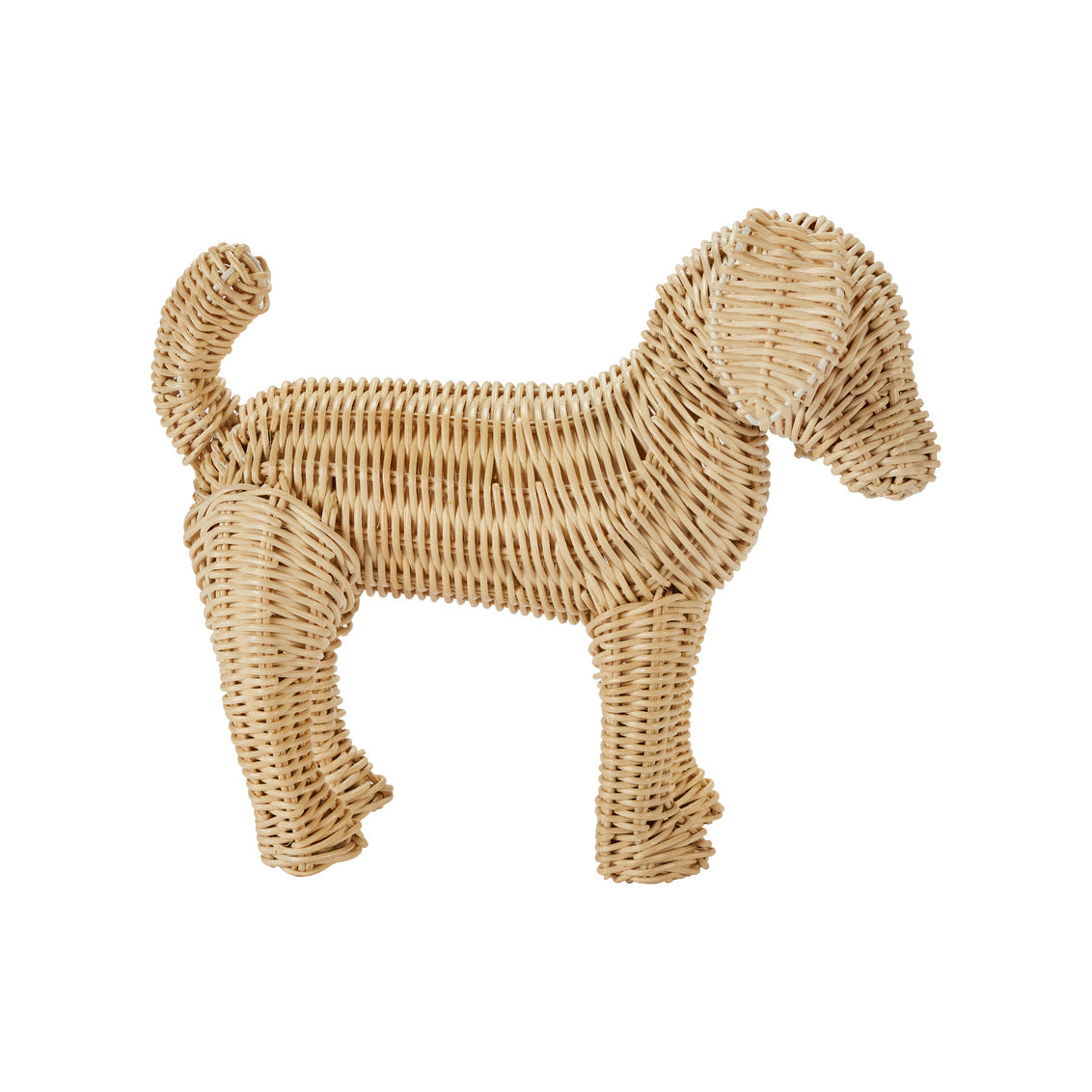 Woven rattan decorative dog figurine