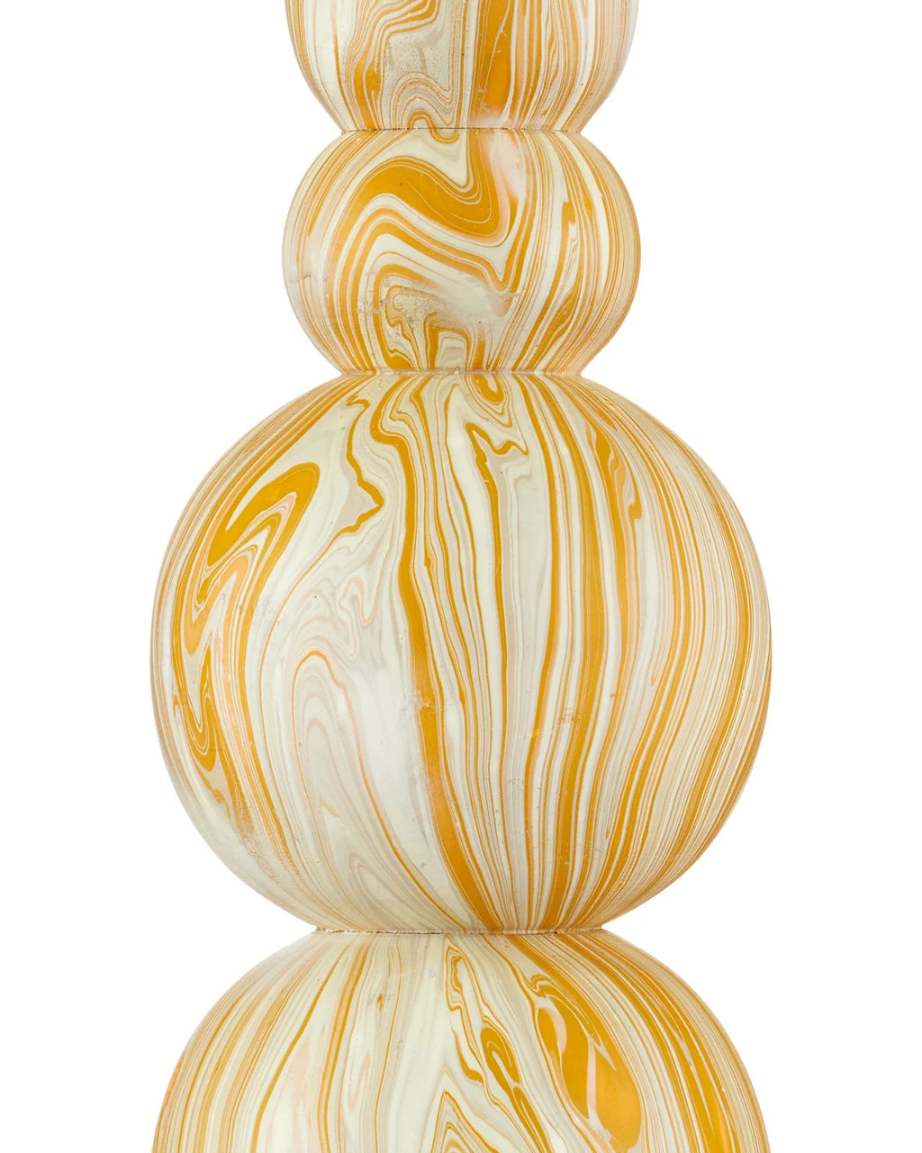 Yellow and white marbled contemporary table lamp detail shot