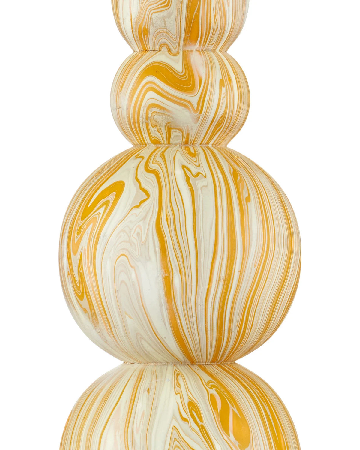 Yellow and white marbled contemporary table lamp detail shot