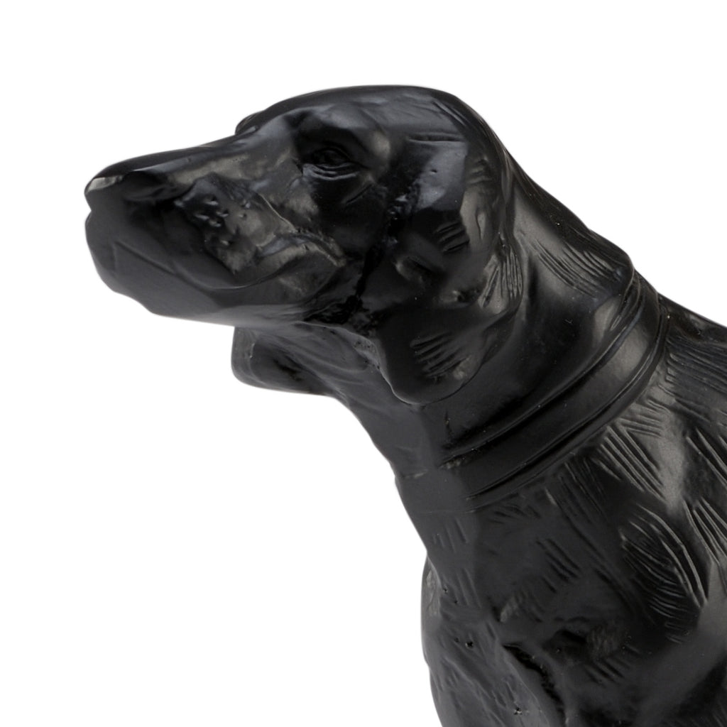 Matte black dog figurine