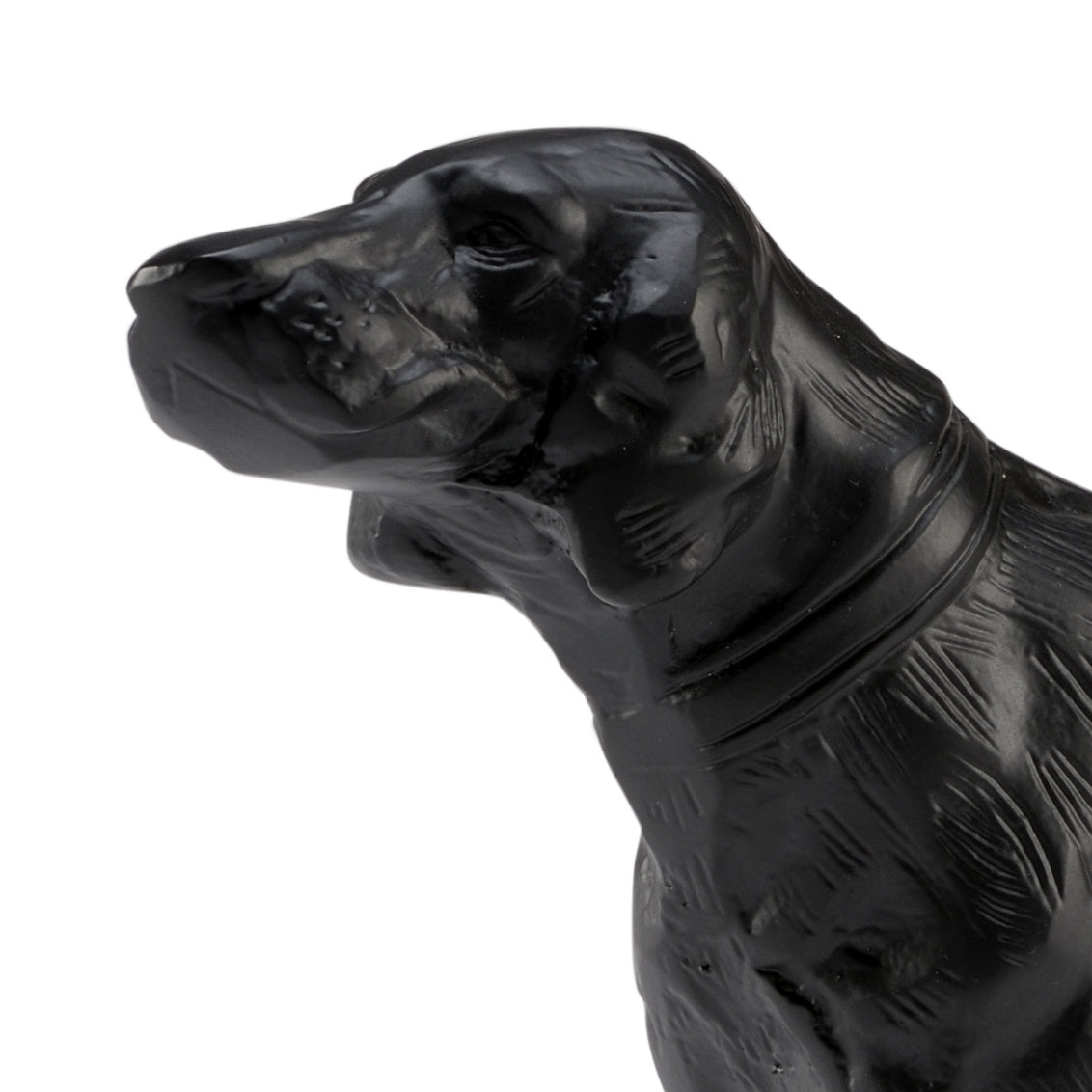 Matte black dog figurine