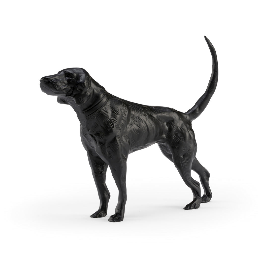 Matte black dog figurine