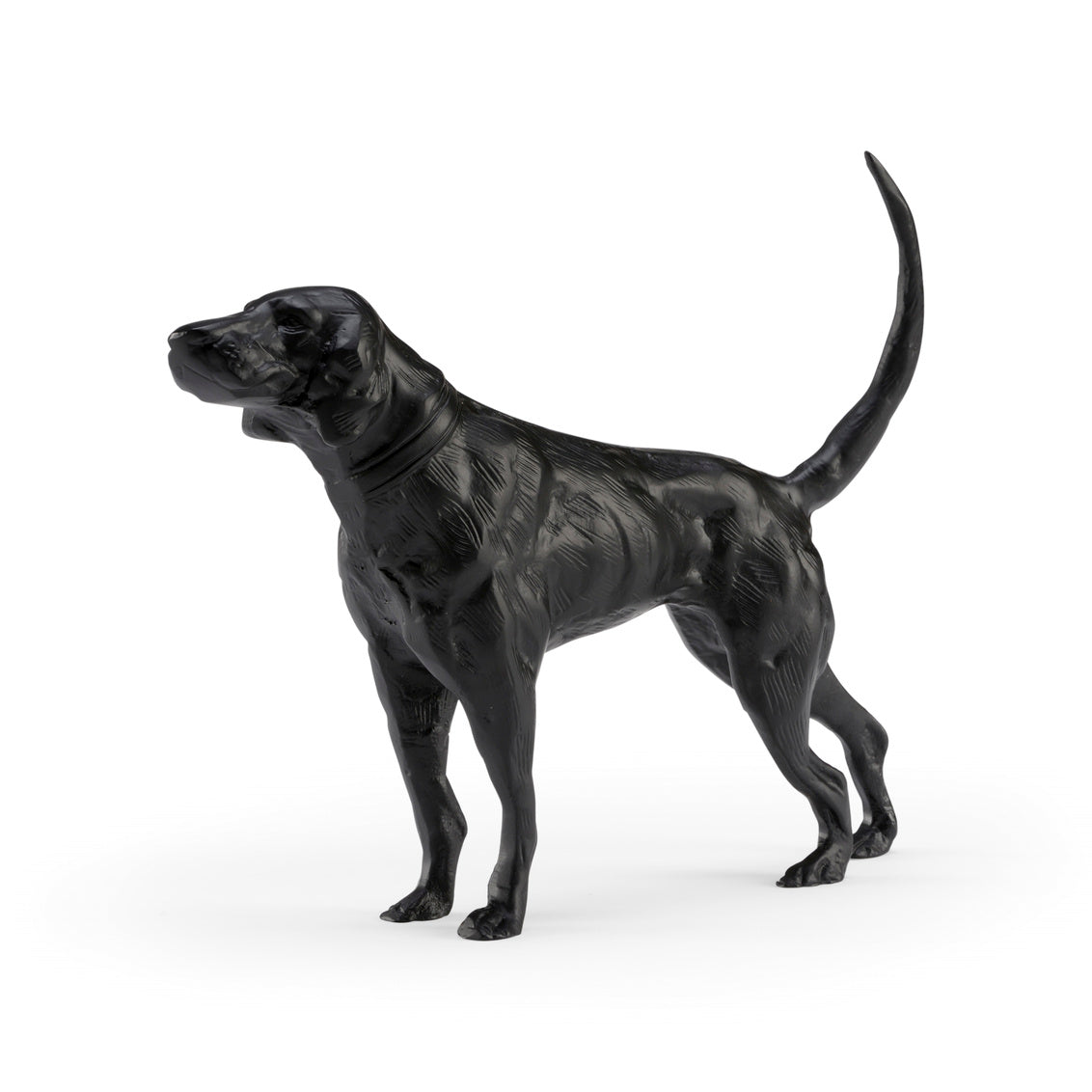 Matte black dog figurine