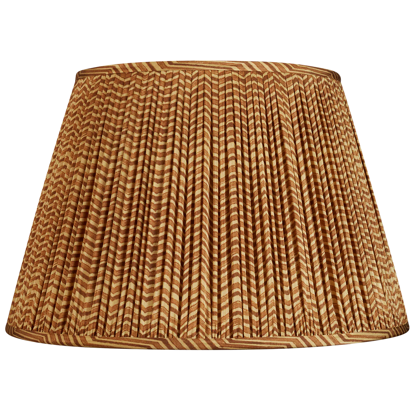 Nushka Caramel & Tan Chevron Sari Silk Empire Lampshade