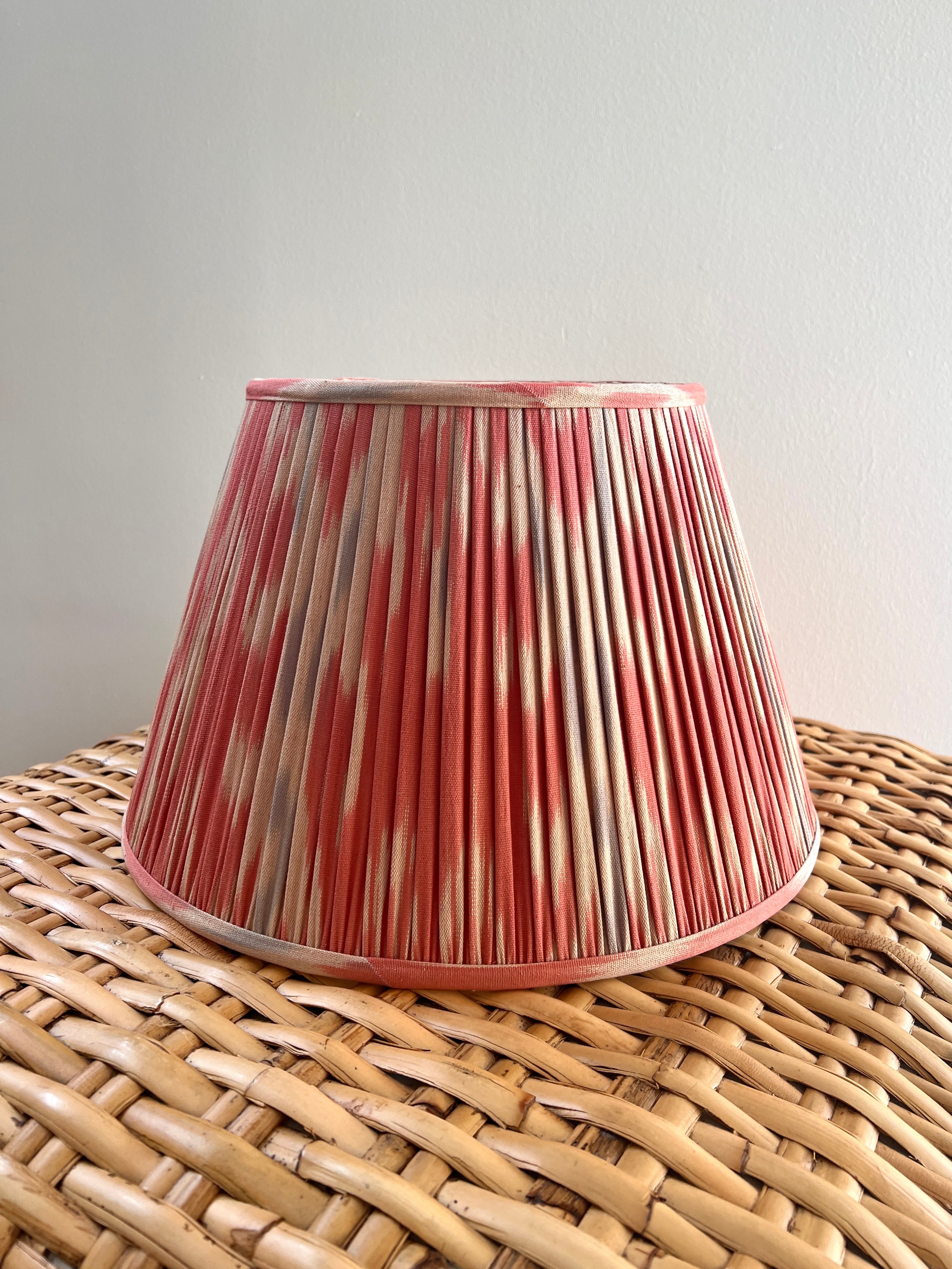 Nushka pink and blue cotton ikat lampshade in Nashville, Tennessee