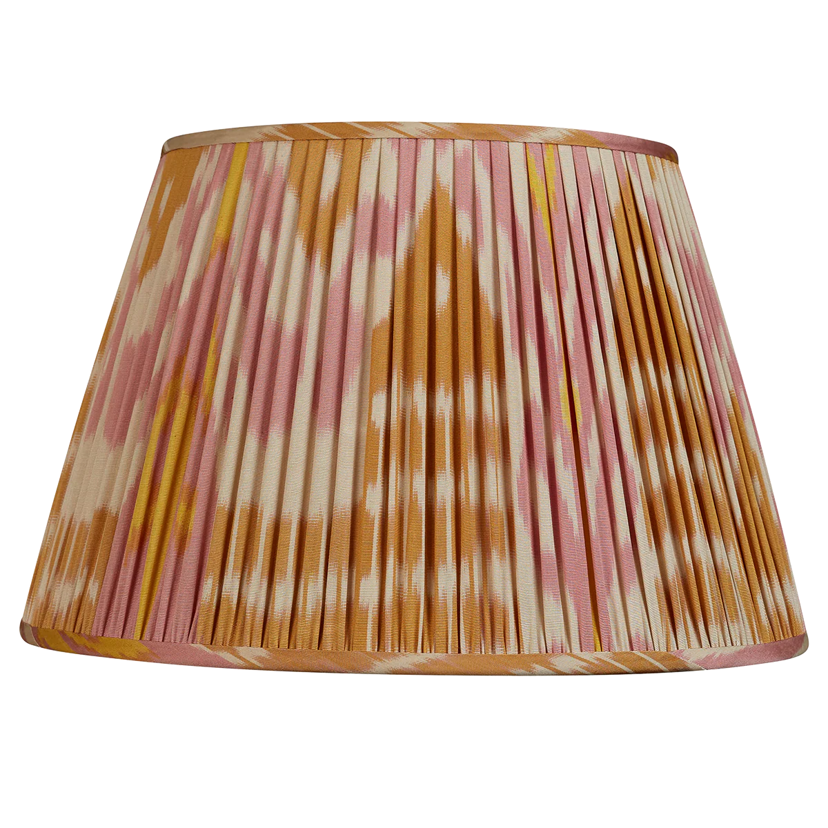 Nushka Pink and Caramel Silk & Cotton Ikat Lampshade